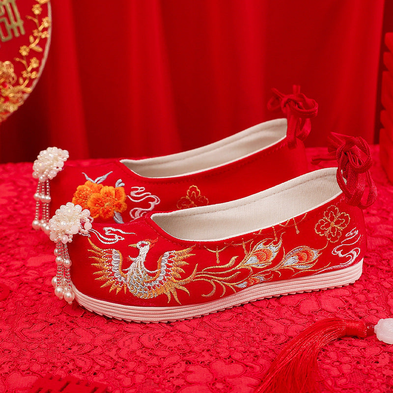 Classy Ancient Style Chinese Wedding Female Canvas Shoes Newgew