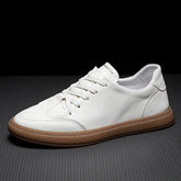 Men Solid Fashion Leather Flat Casual Shoes Newgew Shoes
