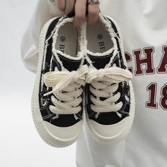 Women's Design Platform Trendy Board Fashionable Canvas Shoes Newgew