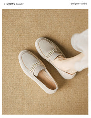 Fly Woven Flat Pearl Slip-On Loafers NewGew