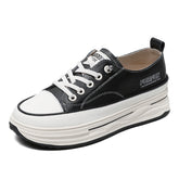 Women Fashion Leather Thick Soled Skate Casual Shoes Newgew Shoes