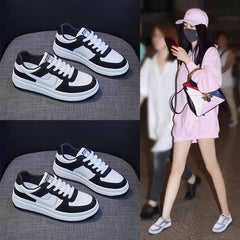 Women's Spring Korean Style Fashionable Flat Bottom Canvas Shoes Newgew