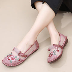 Women's Summer Slip-on Retro For Han Chinese Clothing Mesh Canvas Shoes Newgew