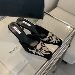 Stiletto rhinestone fairy high heel slippers NewGew