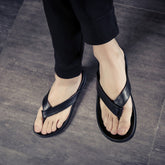 Men Summer Leather Flip-Flops Slide Sandals Newgew Shoes