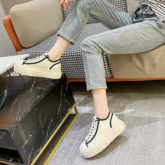 Women's Cruciate Flower Raise The Bottom Sports Versatile Canvas Shoes Newgew