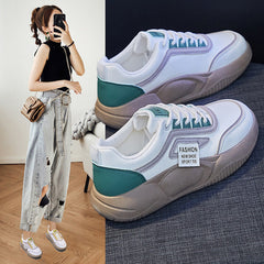 Women's Korean Style White Fashionable Street Canvas Shoes Newgew