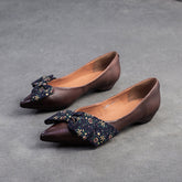 Women Casual Bowknot Leather Comfort Flats Newgew Shoes