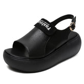 Women Casual Leather Platform Buckle Sandals Newgew Shoes