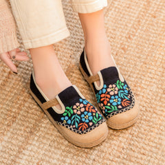 Popular Versatile Ethnic Style Linen Canvas Shoes Newgew
