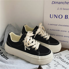Spring White Female Breathable Preppy Style Canvas Shoes Newgew