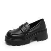 Women Minimalist Leather Chunky Sole Casual Loafers Newgew Shoes