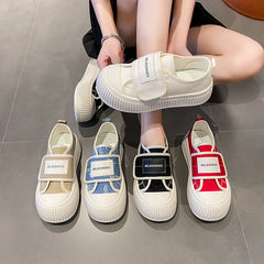 Trendy Spring Platform White Big Head Canvas Shoes Newgew
