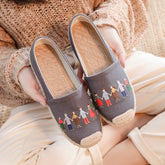 Women's Linen Embroidered Cloth Simple And Breathable Canvas Shoes Newgew