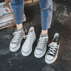 Women's Platform Trendy Heightened Easy Wear Korean Canvas Shoes Newgew
