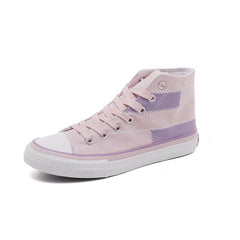 Cool Women's Stitching Front Black Flat Canvas Shoes Newgew