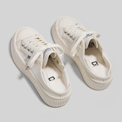 Cool Durable Classic Women's Thick-soled Two-step Canvas Shoes Newgew