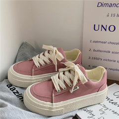 Spring White Female Breathable Preppy Style Canvas Shoes Newgew