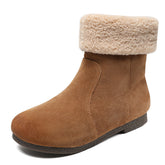 Women Minimalist Soft Suede Flat Snow Boots Newgew Shoes