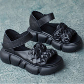Women Retro Handmade Plaited Leather Summer Sandals Newgew Shoes