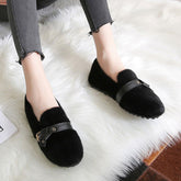 Women Casual Winter Fleece Buckle Shoes Newgew Shoes