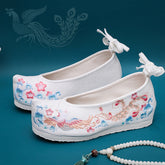 Wedding Ethnic Style Chinese Red Embroidery Canvas Shoes Newgew