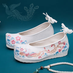 Wedding Ethnic Style Chinese Red Embroidery Canvas Shoes Newgew