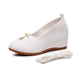 Women's High Pumps Wedge Solid Color Cloth With Heels Newgew