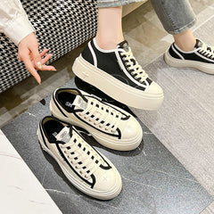 Women's Cruciate Flower Raise The Bottom Sports Versatile Canvas Shoes Newgew