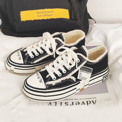 Women's & Men's Beggar Vulcanized Thick Sole Height Increasing Low Canvas Shoes Newgew