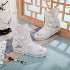 Women's Embroidered Height Increasing Insole Ethnic Style Boots Newgew