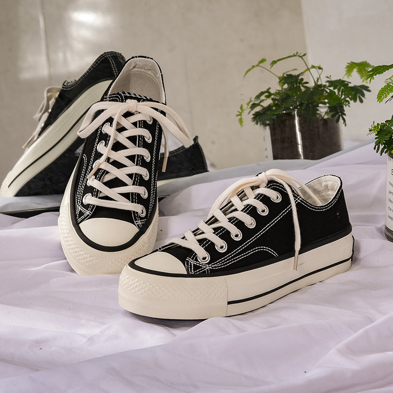Glamorous Women's Star Platform Hight Increasing Canvas Shoes Newgew