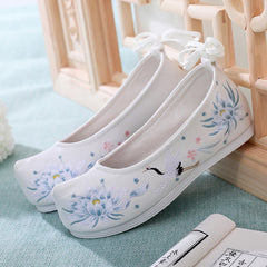 Unique Tan Ancient Style Flat Costume Canvas Shoes Newgew