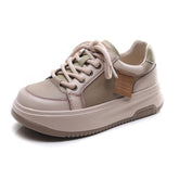 Women Fashion Leather Flat Thick Soled Casual Shoes Newgew Shoes