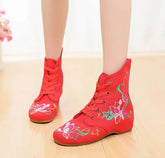 Old Beijing Embroidered Cloth Flower Ethnic Boots Newgew