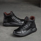 Women Retro Leather Casual Lace Up Ankle Boots Newgew Shoes