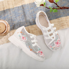 Garden Height Increasing Insole Embroidered Thickened Canvas Shoes Newgew
