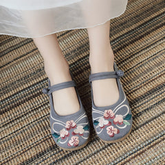 Women's Traditional Embroidered Female Han Costume Canvas Shoes Newgew