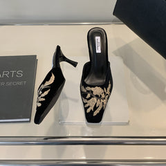 Stiletto rhinestone fairy high heel slippers NewGew