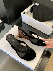 Vintage suede high heel slippers NewGew