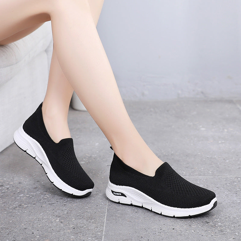 Women's Old Cloth Slip-on Mother Flat Canvas Shoes Newgew