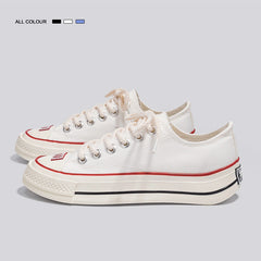 Glamorous Women's White Summer Platform Design Canvas Shoes Newgew