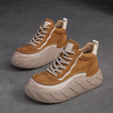 Women Minimalist Fashion Leather Thick Soled Casual Shoes Newgew Shoes