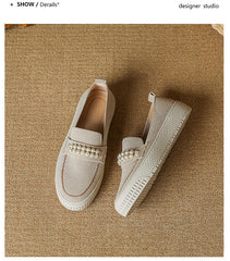 Fly Woven Flat Pearl Slip-On Loafers NewGew