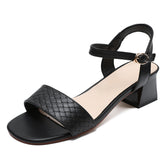 Women Minimalist Leather Low Block Casual Summer Sandals Newgew Shoes