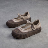 Women Retro Leather Flat Casual Shoes Newgew Shoes