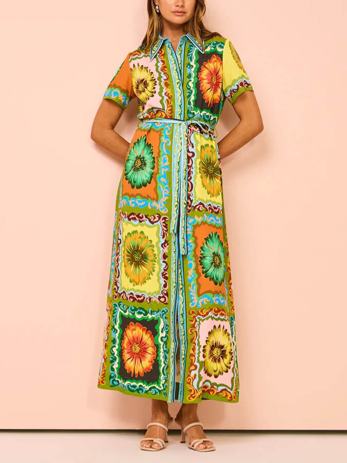 Special Sunflower Print Maxi Dress Newgew Dresses