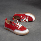 Women Retro Soft Leather Flat Casual Shoes Newgew Shoes