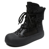 Women Retro Hollow Breathable Flat Summer Boots Newgew Shoes