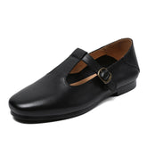 Women Retro Soft Cowhide Leather Flat Casual Shoes Newgew Shoes